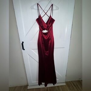 Satin red gown